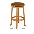 thumbnail image 5 of Marv Swivel Barstool Set of 2, Brown Faux Leather, Mahogany Wood, 5 of 6