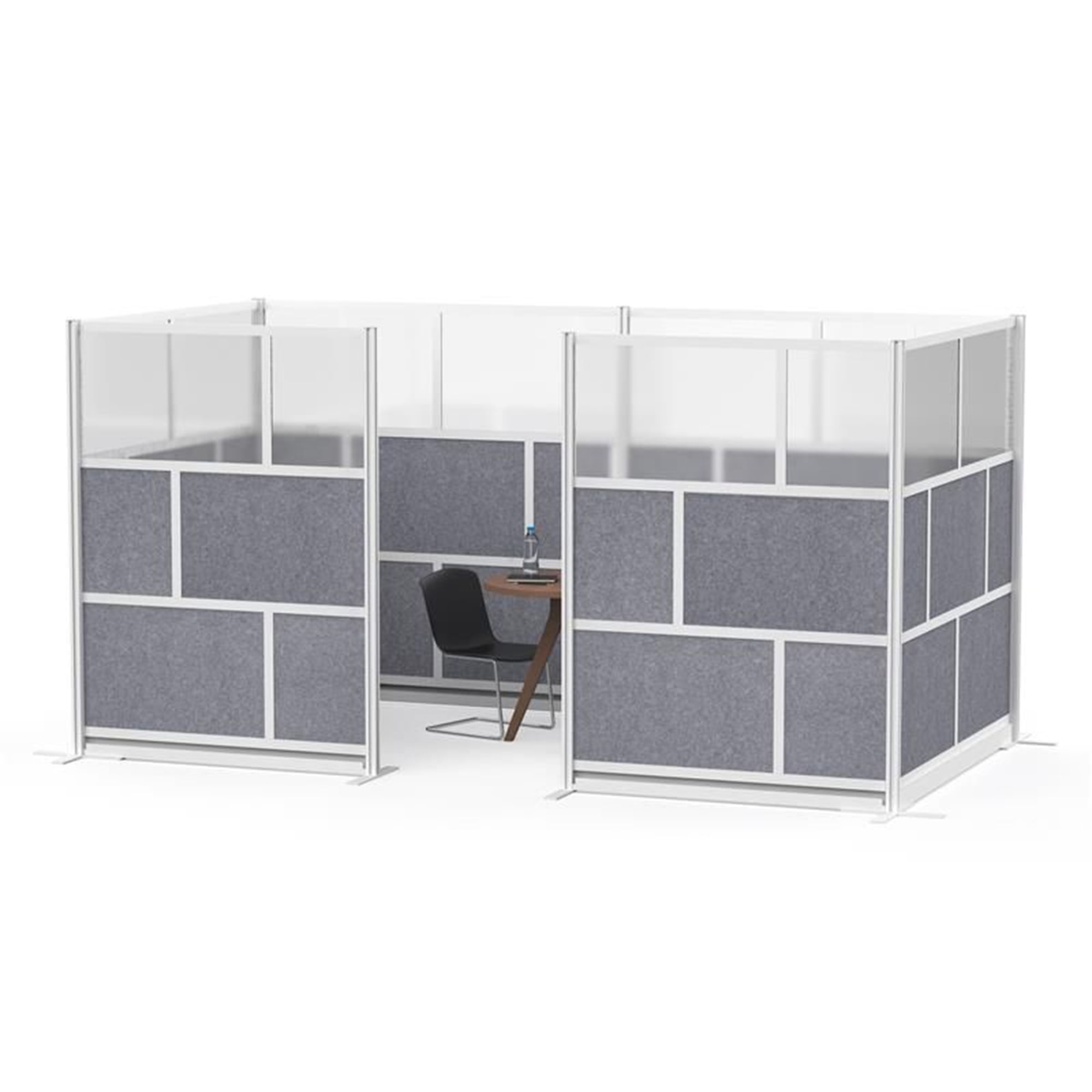 Luxor Freestanding Modular Room Divider Wall System with Built-in Cable Management Tray - 70" x 70" Starter Wall