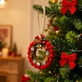 thumbnail image 6 of Christmas Wreath, Holiday Garland Decor, Rattan Pendant with Bells, Festive Door Hanging for Home, 6 of 9