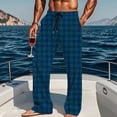 thumbnail image 6 of KeShDi Lounge Sleep Pj Bottoms Mens Flannel Pants Plaid Pants Men's Pajamas Casual Plaid Printing Loose Leisure Sports Elasticity Pants Straight Vintage Trousers with Pockets Multicolor L, 6 of 9