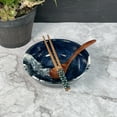 thumbnail image 2 of Oriental Wave Design Blue Ceramic Big Soup Ramen Bowl, Serving Bowl, Salad Bowl, Soup Bowl, 7.5 inches wide, 28 fl oz, 2 of 5