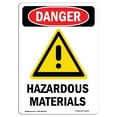 thumbnail image 1 of SignMission OS-DS-A-1218-V-1315 12 x 18 in. OSHA Danger Sign - Hazardous Materials, 1 of 1