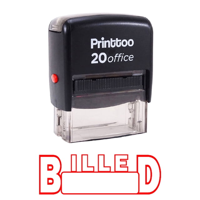 Printtoo Self Inking BILLED Rubber Stamp Office Stationary Stamp-Red