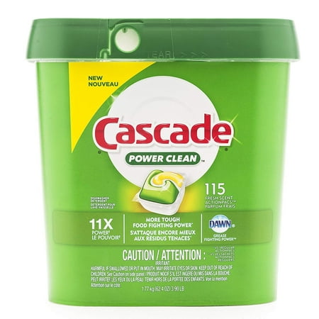 Cascade ActionPacs Dishwasher Detergent Fresh Scent 115 Count, Green