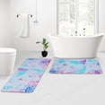 thumbnail image 6 of Mermaid Bathroom Rug Sets of 2, Pink and Blue Bath Mat for Girls, Soft and Absorbent Bath Rugs Non Skid for Bedroom Bathroom, Mermaid Bathroom Decor, 17.3"x 30" +17.3"x 47", Coral Nautical Mat, 6 of 6