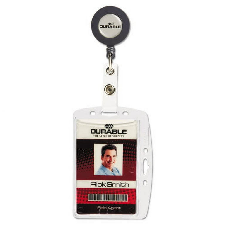 Durable Enclosed 2 Card Badge Reel Security Pass ID Holders