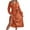 Orange, variant on TJAZFJPA Tropical Dresses for Women 2025 Ladies Elegant Contrast Color Polka Dot V Neck Pleated Long Skirt Fit and Flare Dress Engagement Party Dress