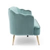 thumbnail image 7 of Noble House Thelen Velvet Channel Stitch 3 Seater Shell Sofa, Turquoise, 7 of 7