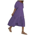 thumbnail image 1 of PENGXIANG Robes Noires pour les Femmes de Mode Femmes Lâches Couleur Unie O-Cou Manches Courtes Robe Décontractée Manches Courtes, 1 of 5