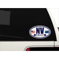 thumbnail image 2 of Flag of Nevada / American Flag Oval 3M Vinyl Bumper Sticker Decal | Navy & Gold Las Vegas, NV Sticker Vinyl Decal, 2 of 3
