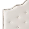 thumbnail image 6 of Diamond Stitch Pattern Upholstered Headboard with Button Tufted Design and Height Adjustable Legs, Ivory, 6 of 7