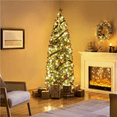 thumbnail image 2 of Easyfashion Clear Prelit Green Hinged Spruce Pencil Artificial Christmas Tree, 6', 2 of 12