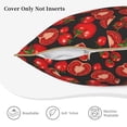 thumbnail image 5 of Fotbe Tomato Pattern Velvet Decorative Throw Pillow Covers with Elegant Piping, Soft Plush Cushion Cover for Sofa, Bed, Car, Office-16"x16", 5 of 8