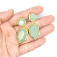 thumbnail image 5 of HOOUN 5 Pairs Lots Luxury Natural Mix Quartz Stone Gems Stud Earrings Plated 24K gold-green aventurine, 5 of 9