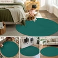 thumbnail image 6 of Dark Green 3ft Round Rug, Farmhouse Solid Green Color Modern Art Non-Skid Rubber Backing Large Area Rugs - Living Room Bedroom Home Office, Indoor Floor Mat Carpets Washable Rug, 6 of 9