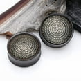 thumbnail image 2 of A Pair of Antique Lotus Floral Filigree Decorated Ebony Wood Double Flared Plug, 2 of 2