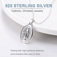 thumbnail image 6 of U7 925 Sterling Silver Tiny Virgin Mary Oval Pendant Rolo Chain Women Christian Cross Necklace, 6 of 9