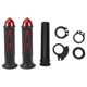 thumbnail image 1 of Conjunto de cubiertas para manillares de motocicleta de 7/8" 22mm y 15/16" 24mm, agarres de aleación de aluminio y goma, color rojo, patrón de doble flecha, 1 of 1