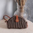 thumbnail image 3 of Bolso bandolera de paja para mujer, bolso de hombro de paja con rayas de vid, bolso de playa tejido a mano para verano, 3 of 6