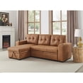 thumbnail image 5 of Pemberly Row Faux Leather Convertible Sectional in Brown Finish, 5 of 9