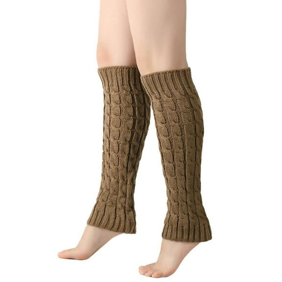 Resicozy Leg Warmers for Women Solid Color Knee High Cable Knit Warm Thermal Spring Winter Sleeve 2026 Khaki