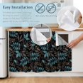 thumbnail image 4 of Teal Leaves Fall Cabinet Dishwasher Hidden Curtains, Privacy Closet Door Curtain, Thanksgiving Botanical Rustic Black Adhesive Dust Proof Under Sink Skirt for Bathroom Kitchen 35"x35", 4 of 8