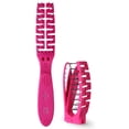 thumbnail image 1 of F3 Systems Cepillo de pelo plegable con espejo Cepillo plegable de viaje compacto para almacenamiento Cepillo de pelo Peine desenredante para adultos y niños Cepillo portátil y de bolsillo con espejo, 1 of 5