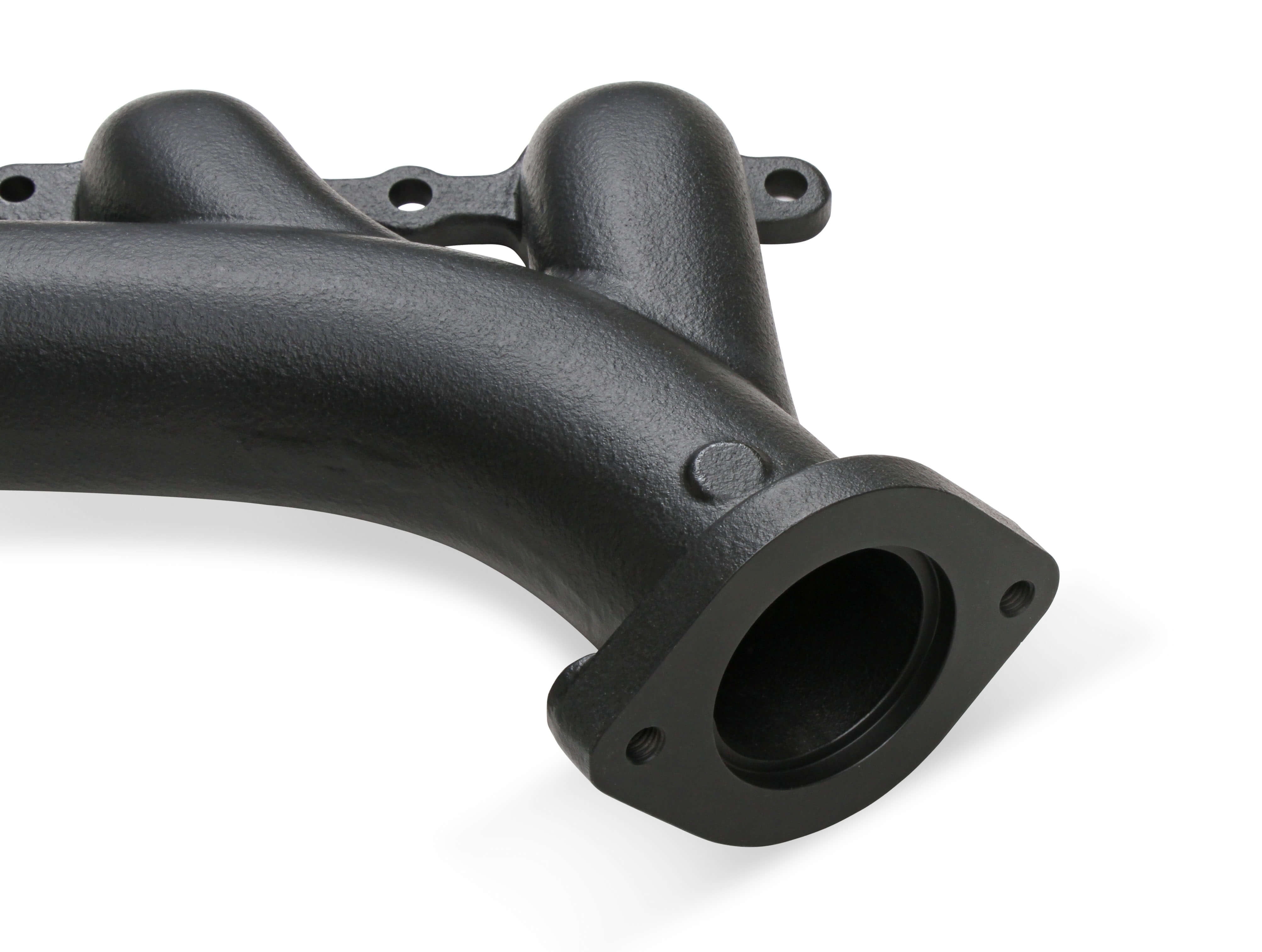 Super Shops LS Cast-Iron Exhaust Manifolds - Black Ceramic Coated - Pair