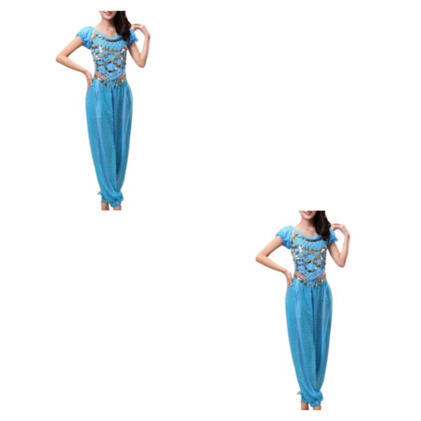 Sonducket Pantalones de danza del vientre indio para mujer, conjunto de traje con parte trasera de baile, traje profesional Sexy para mujer, Type5 NO5