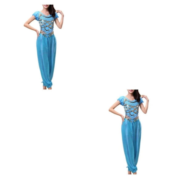 Sonducket Pantalones de danza del vientre indio para mujer, conjunto de traje con parte trasera de baile, traje profesional Sexy para mujer, Type4 NO4