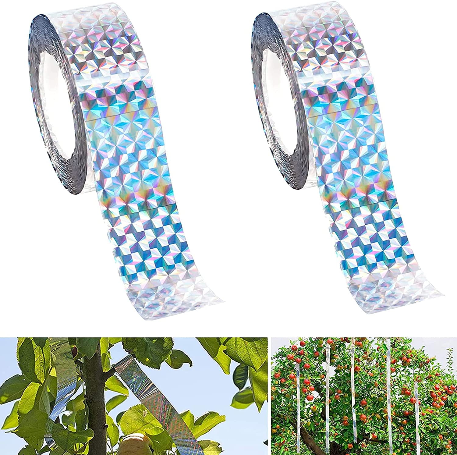 3 Rolls Bird Repellent Bird Tape Deterrent Tape Reflective Tape 80 m x