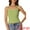 Avocado Green, variant on DARING DIVA Women's Wide Strap Lettuce Floral Trim Crop Cami Tops XS Light Apricot