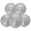 Lot of 5 - Silver Generic Bullion Coins .999 Fine, 1 oz Rounds ...