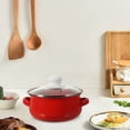 thumbnail image 4 of 3 Pcs Pot de Cuisine Multi-Usage en Émail Pot de Cuisson à Double Poignées Pot à Soupe Fond Plat, 4 of 8