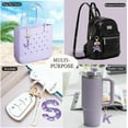 thumbnail image 3 of PTSPLLMY Bling Cute Keychain Initial Letter Gift for Women Girls Pink Purple Key Chain Cup Bag Charms Accessories, 3 of 6