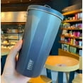 thumbnail image 5 of 20OZ Stainless Steel Gradient Insulated Water Bottle with Straw, Double-Wall Coffee Cup, Insulated Car Thermos, 5 of 13