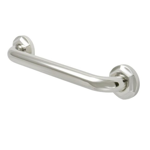12 in. Metropolitan Decorative Grab Bar, Polished Nickel