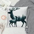 thumbnail image 2 of Orinice Throw Pillow Cover Animal Silhouette of Deer Small Inside The is Pine  Pillowcase Home Decorative Square Pillow Case Cushion Cover White, 2 of 5