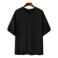 thumbnail image 3 of INCERUN Men's Fashion Short Sleeve Solid Color Shirts Loose Casual Tops, 3 of 11