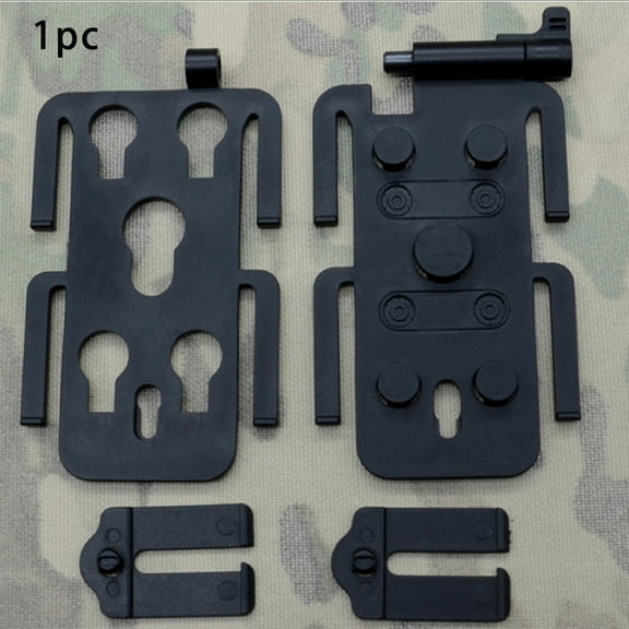 1-Park MOLLE-Compatible Tactical Panel - Heavy-Duty Black Plastic with 4 Mounting Holes & Ventilation, Fits Pouches, Packs & Outdoor Gear, Pouch Mounting Plate,Durable Gear Attachment