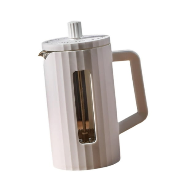 Cafetera de prensa francesa, cafetera creativa espesa, prensa de café, calor Blanco
