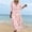 Pink, variant on Ayolanni Dresses for Women 3/4 Sleeve V-Neck Floral A-Line Maxi Dress Vacation Casual Cotton Flowy Long Dress Black L