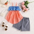 thumbnail image 4 of Gubotare Toddler Baby Girl 4th of July Outfit, USA Flag Halter Top Dress + Denim Shorts Summer Clothes Set 24 Months 2T 3T 4T 5T 6T,Blue 5-6 Years, 4 of 7