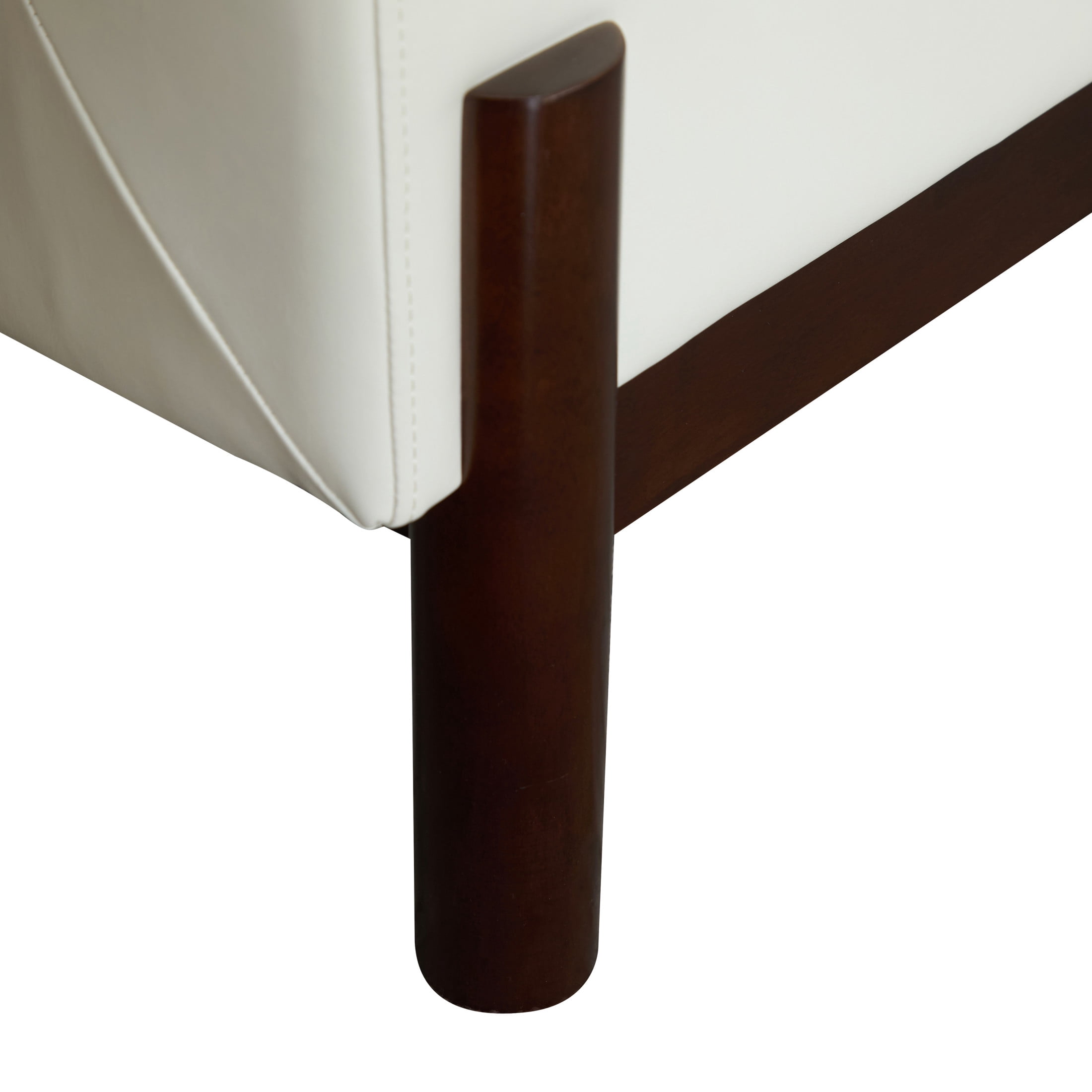 Aurds Modern Barrel Club Chair, Solid Wood Frame, White