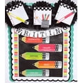 thumbnail image 5 of Black, White & Stylish Brights Pencils Rolled Straight Border, 36 Feet, 5 of 6