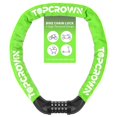 thumbnail image 1 of Candado con cadena para bicicleta Topcrown de alta seguridad, 1,45 kg, 1 m, verde neón, 1 of 6