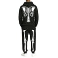 thumbnail image 3 of Yuncity Men Two Piece Outfits Sets Halloween Theme Skeleton Graphic Print Pullover Long Sleeve Jogger Pants Sweatsuit Casual Comfortable Hoodie Set Tracksuit Size L Black, 3 of 8