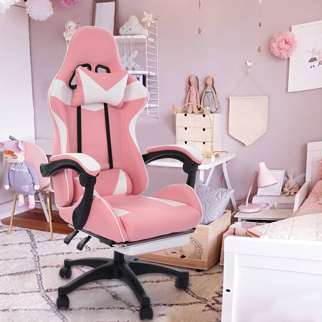 gaming chair with footrest and reclining backrest