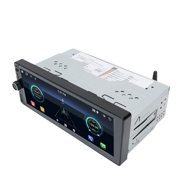 Estereo De Automovil De Una Sola DIN, Con Carplay Android Auto, Bluetooth 5.0, Radio , Pantalla Táctil De 6.86 Pulgadas 1280x480, Cámara De Respaldo, Navegación GPS