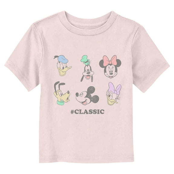 Toddler's Mickey & Friends Hashtag Classic Graphic Tee Light Pink 4T